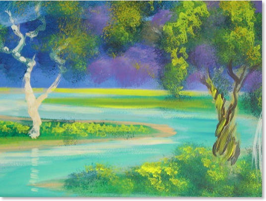 Commercial Art Murals by Kevin Anderson:Mural Detail: New Mobile Gas Station Interior, Leucadia Ca. 2007